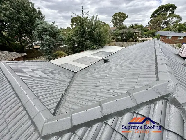 Finished Monument cement tile roof after cleaning and repointing in Bentleigh East
