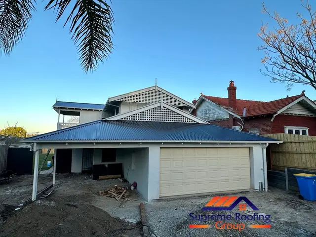 Completed Brighton metal roof painting project in Bluestone