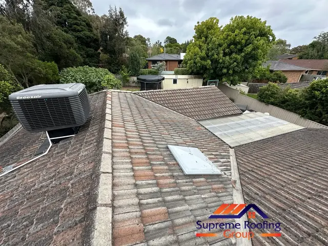 Rear roof planes before the Croydon Hills cement tile restoration