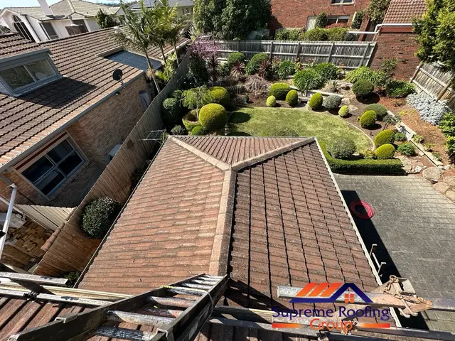 Weathered lower cement tile roof before restoration in Doncaster East