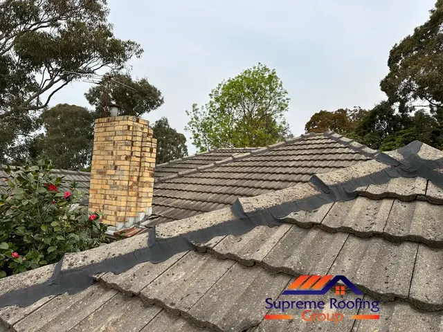 Completed ridge and hip junction after rebedding and repointing in Doncaster