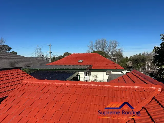 Restored Huntingdale cement tile roof painted in Homestead