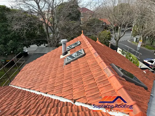 Cleaned terracotta tiles and repointed ridge line in St Kilda