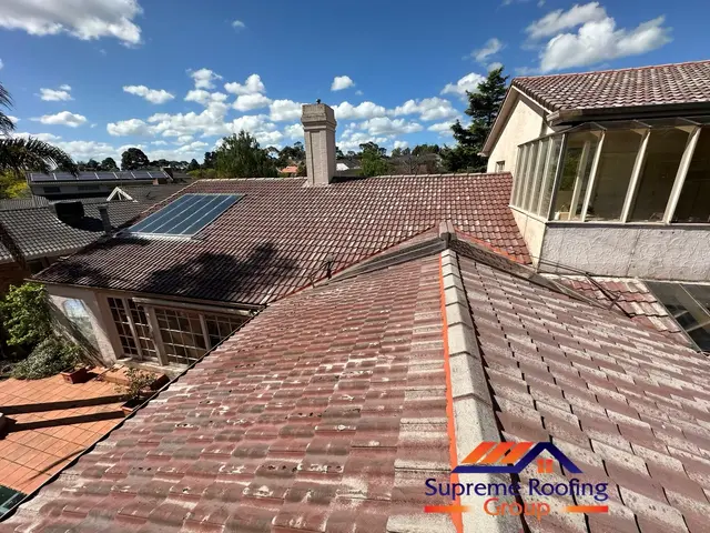 Ridge, hip and valley condition before roof restoration in Wantirna South
