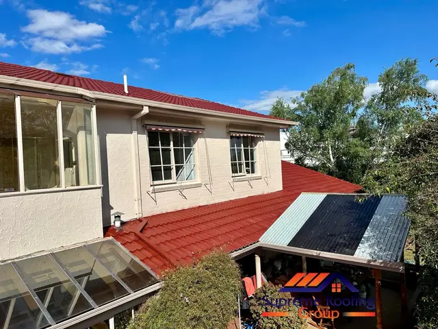 Finished lower cement tile roof painted Rust in Wantirna South