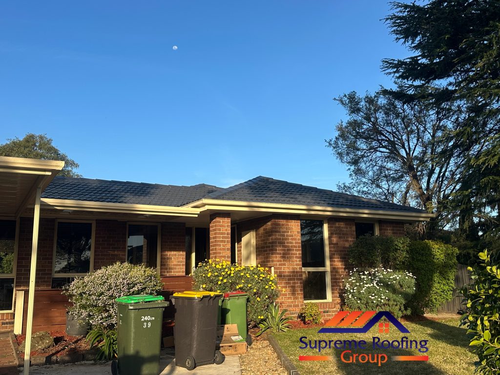 Front of the Rowville home after tiled roof restoration in Monument